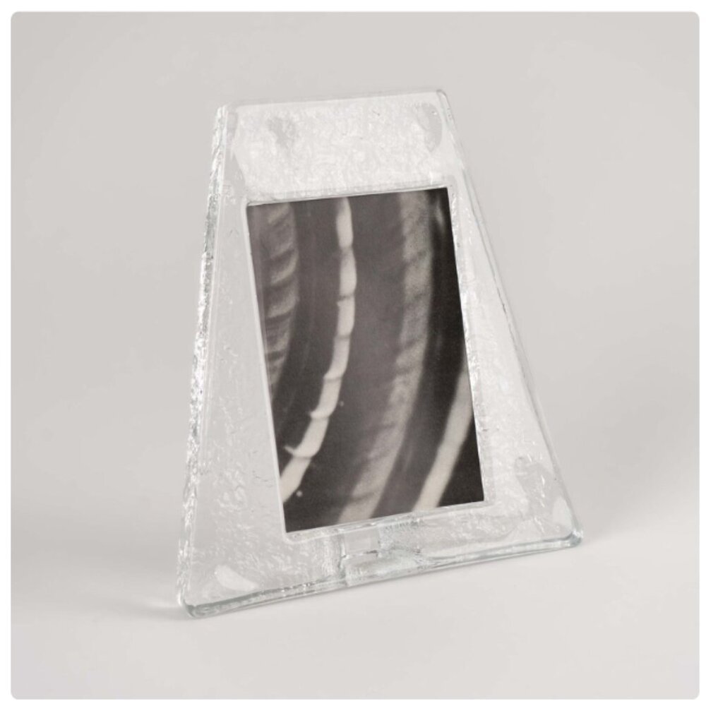 Studio Nova Ice Textured Crystal Clear Glass MCM Picture Frame Made in Japan